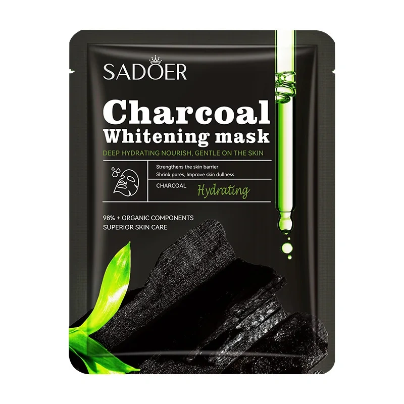 Nourishing Facial Sheet Mask Set Vitamin C Skincare for Face Collagen Charcoal Whitening Mask
