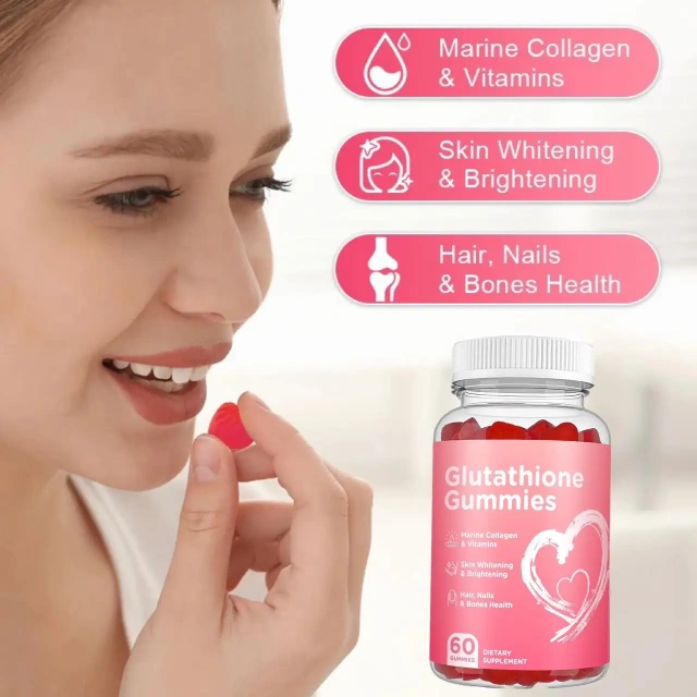 OEM Private Label Gluta Skin Gummies Whitening Glow Brightening Acne Marks Light Spot Collagen Adults