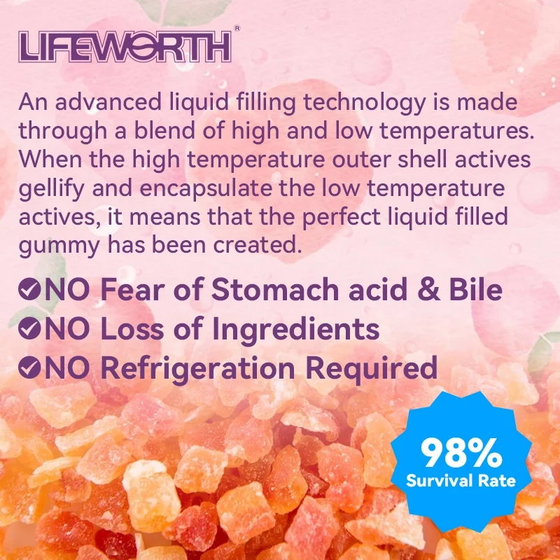 Lifeworth Custom 10 Billion CFU/G Lactobacillus Salivarius Powder Lactobacillus Salivarius Probiotic Multi Vitamin Gummy