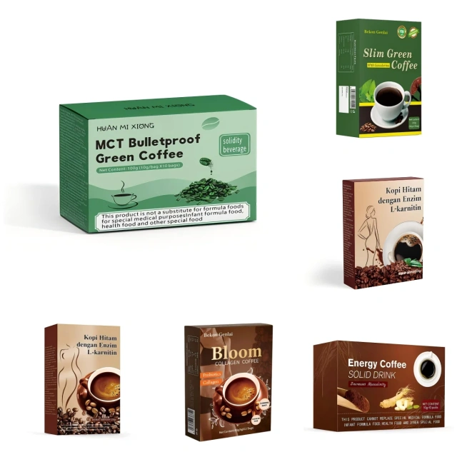 MCT Green Coffee Powder Sweet Fruit-Flavored Sugar-Free Instant Slimming Iced Coffee Nut Chocolate Options Box Certified Halal