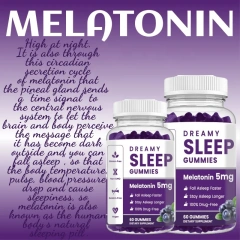 100% Natural Melatonin Gummies Private Label Vitamin D Fast Deep Sleep Melatonin Gummy Candy