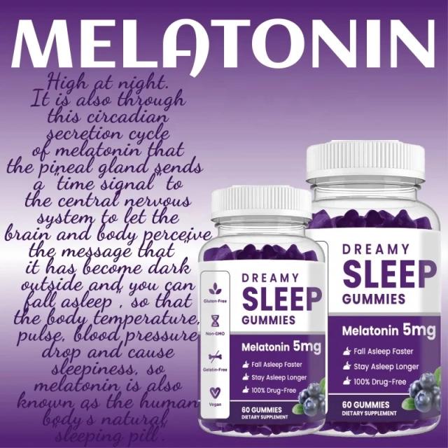 100% Natural Melatonin Gummies Private Label Vitamin D Fast Deep Sleep Melatonin Gummy Candy