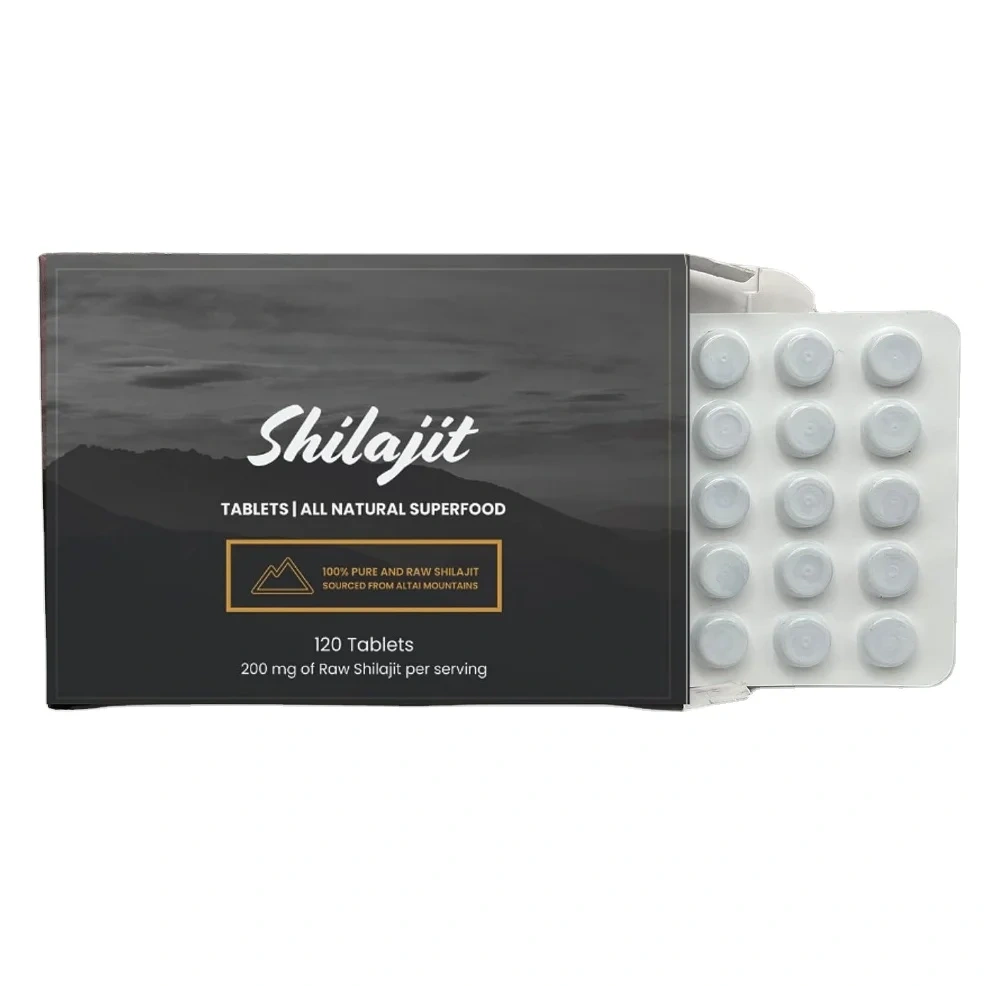 OEM/ODM Shilajit Tablets, 100% Shilajit Pure Tablets 120 Counts - Shilajit Himalayan Organic Rich in Fulvic Acid &Trace Minerals