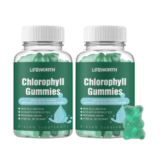 Lifeworth Halal Gummy Bear Candy Chlorophyll Powder Antioxidant for Adults