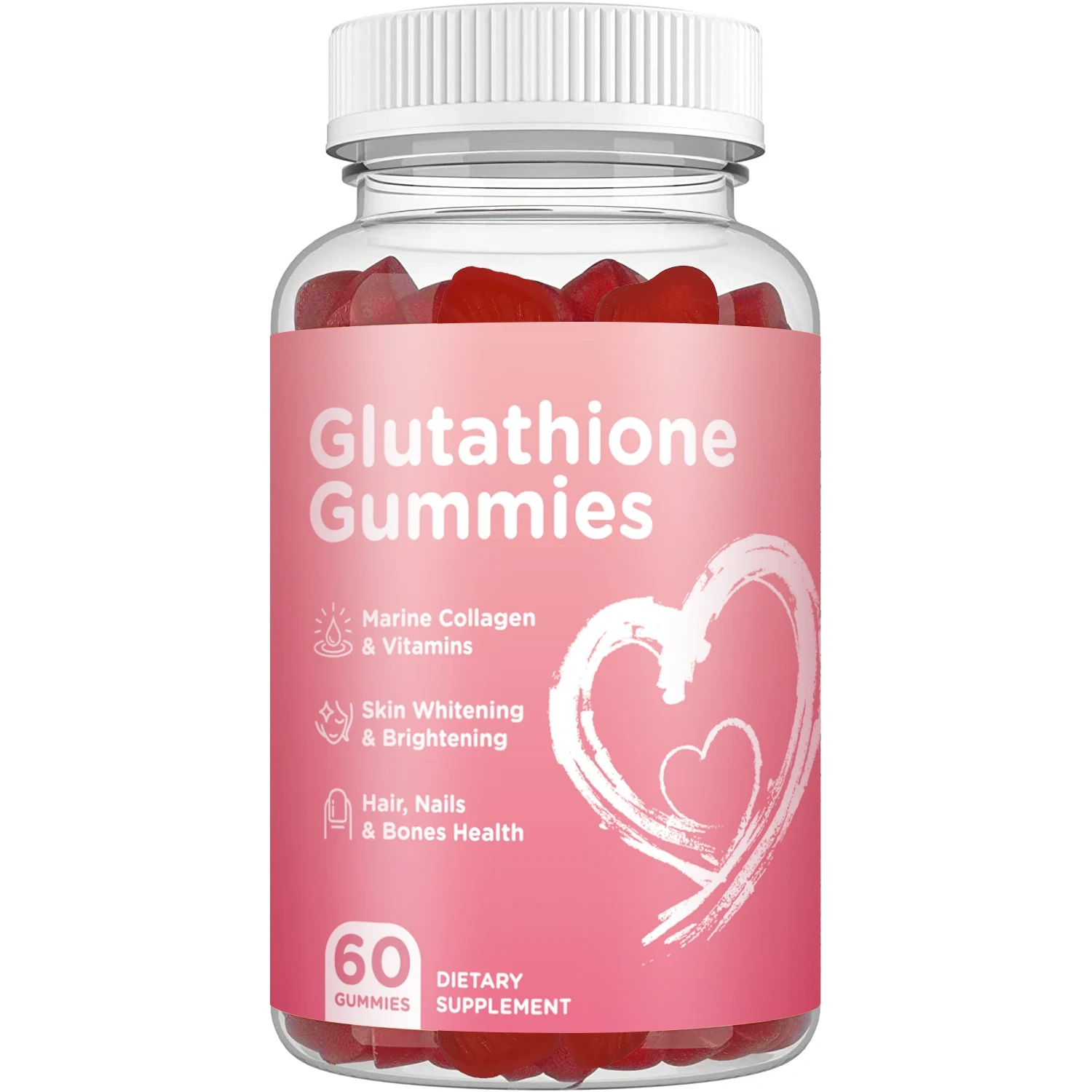 OEM Private Label Gluta Skin Gummies Whitening Glow Brightening Acne Marks Light Spot Collagen Adults