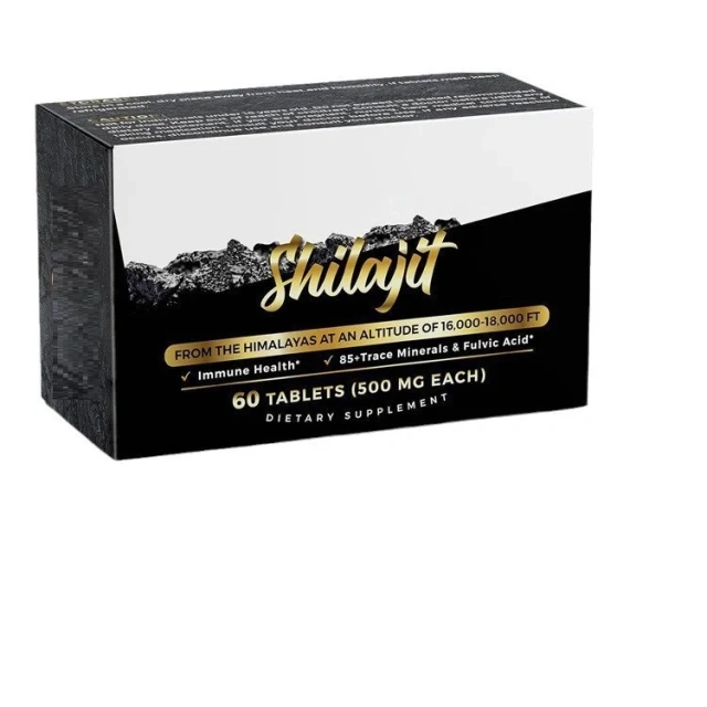 OEM/ODM Shilajit Tablet with 85+ Trace Minerals Organic Fulvic Acid Himalayan Resin-Pure Private Labels for Adults