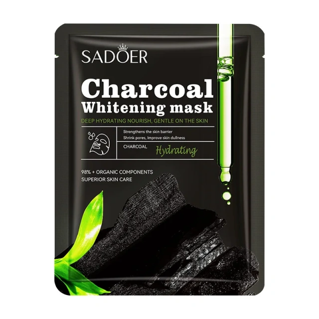Nourishing Facial Sheet Mask Set Vitamin C Skincare for Face Collagen Charcoal Whitening Mask