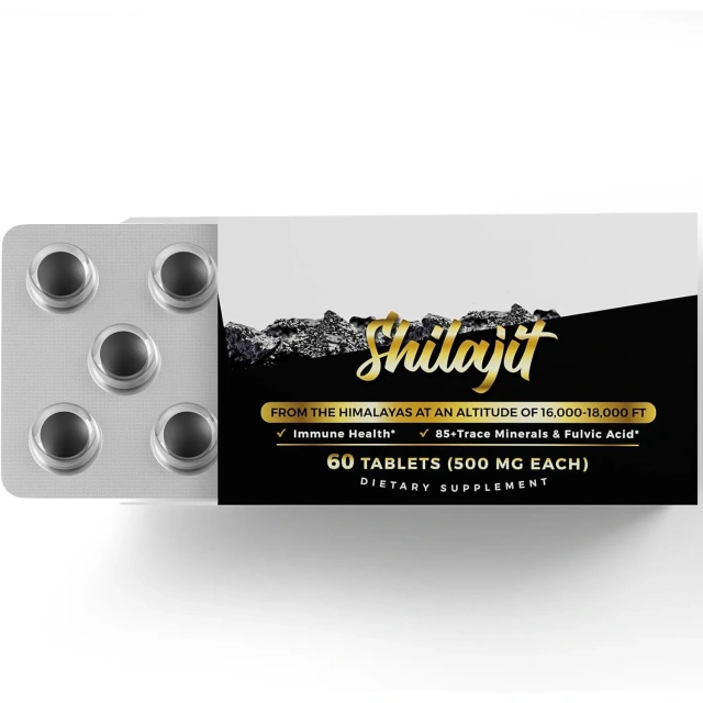 OEM/ODM Shilajit Tablet with 85+ Trace Minerals Organic Fulvic Acid Himalayan Resin-Pure Private Labels for Adults