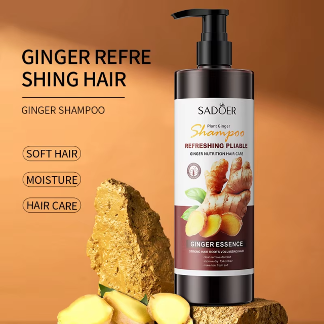 500ML Private Label Wholesale SADOER Smooth and Improves Dryness Ginger Shampoo for Hair