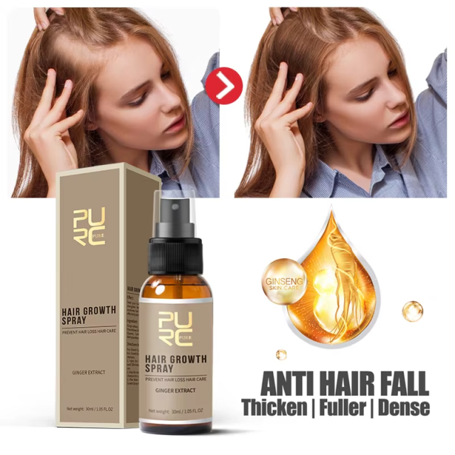 Wholesale Organic Fast Hair Growth Oil Best Hair Regrowth Spray Anti Loss Ginger Natural Hair Growth Serum Oil Private Label
