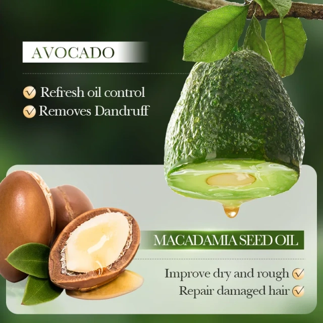Wholesale Organic Natural Hair Care Deep Cleansing Avocado Moisturizing Anti Hair Loss Shampoo
