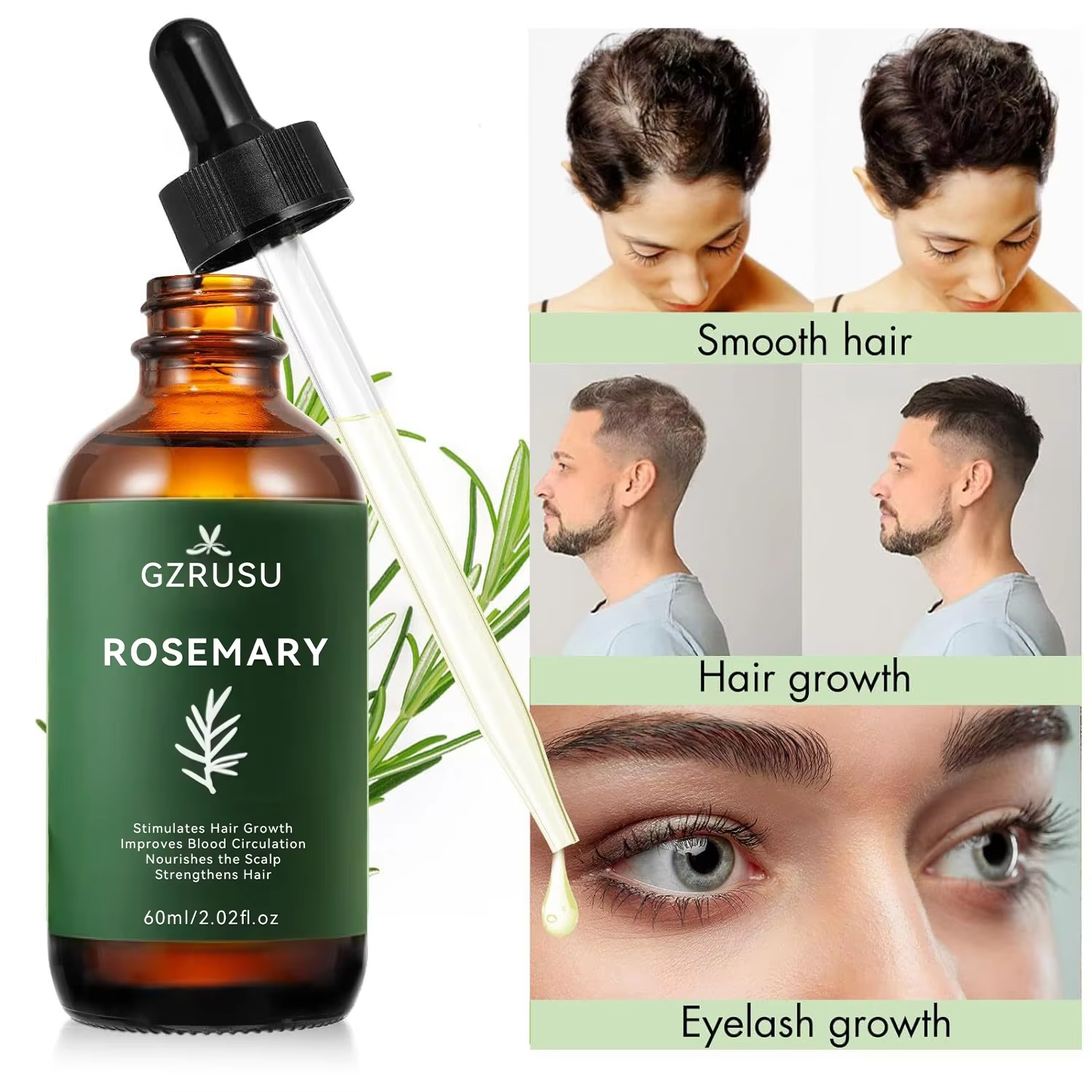 Wholesale Hair Growth Serum Private Label Hair Loss Treatment 100% Organic Vegan Rosemary Oil for Hair Growth