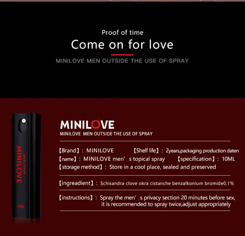 MINILOVE MEN Delay Spray Sex Supplies Increase Men's Performance Essential Oils Long Time  for Mensupplement to Last Longer