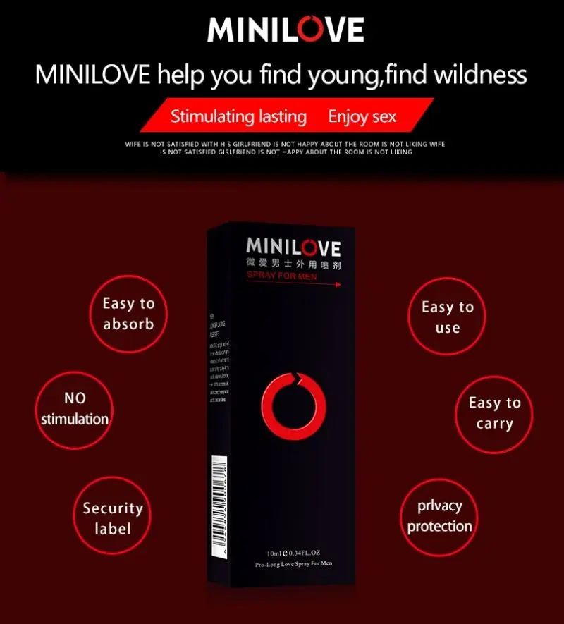 MINILOVE MEN Delay Spray Sex Supplies Increase Men's Performance Essential Oils Long Time  for Mensupplement to Last Longer