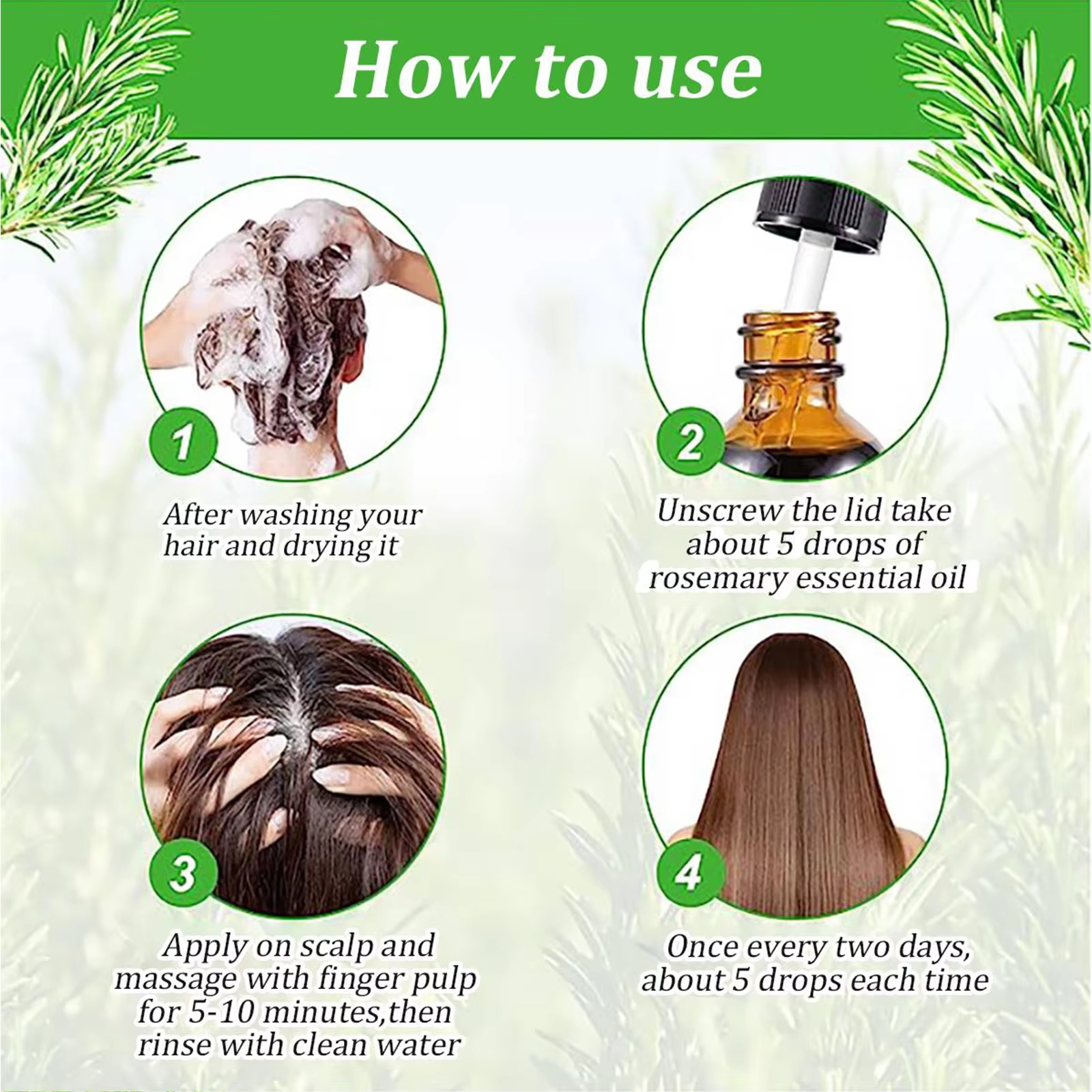 Wholesale Hair Growth Serum Private Label Hair Loss Treatment 100% Organic Vegan Rosemary Oil for Hair Growth