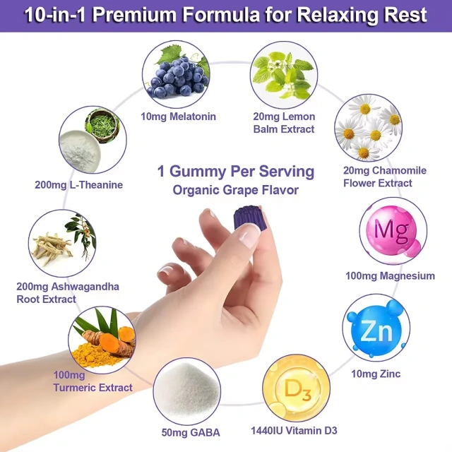 OLLI OEM/ODM Private Label Factory Supply Melatonin Gummies Sleep Supplement Relaxing Body