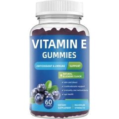OEM Antioxidant Supplements Natural Blueberry Flavor Vitamin E Gummies Eye Health and Immune Function Support for Adults