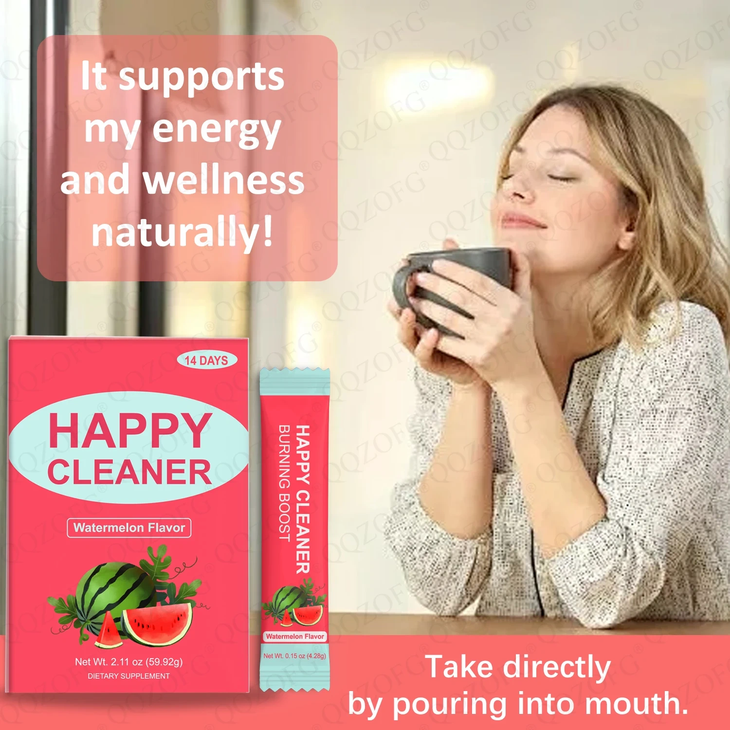 OEM Hot Sale Burning Boost Fruits and Vegetables Extract Watermelon Flavor Happy Cleaner Powder for Adult
