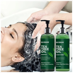 Hot Sale Oem Korean Hair Care Products Shampoo Conditioner Combo Tea Tree Oil Shampoo Natural Hair Conditioner and Shampoo Set