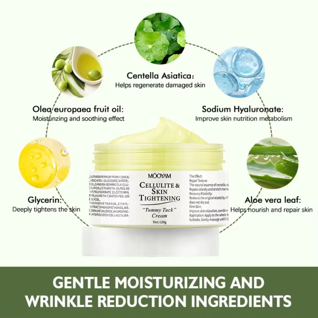 Private Label Organic Body Cellulite and Stretch Mark Cream Tummy Tuck Tightening Stretch Mark Removal Cream