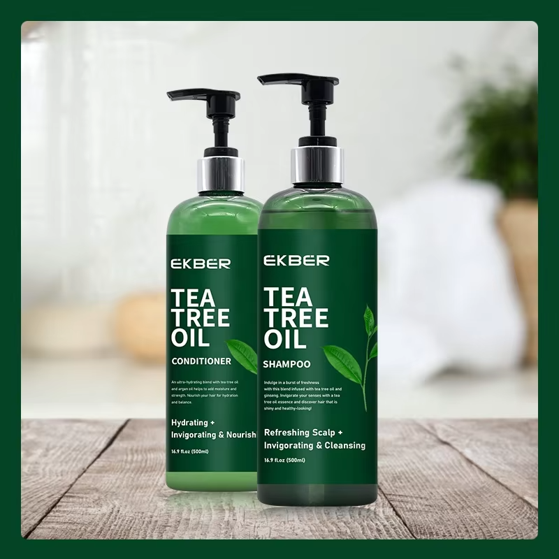 Hot Sale Oem Korean Hair Care Products Shampoo Conditioner Combo Tea Tree Oil Shampoo Natural Hair Conditioner and Shampoo Set
