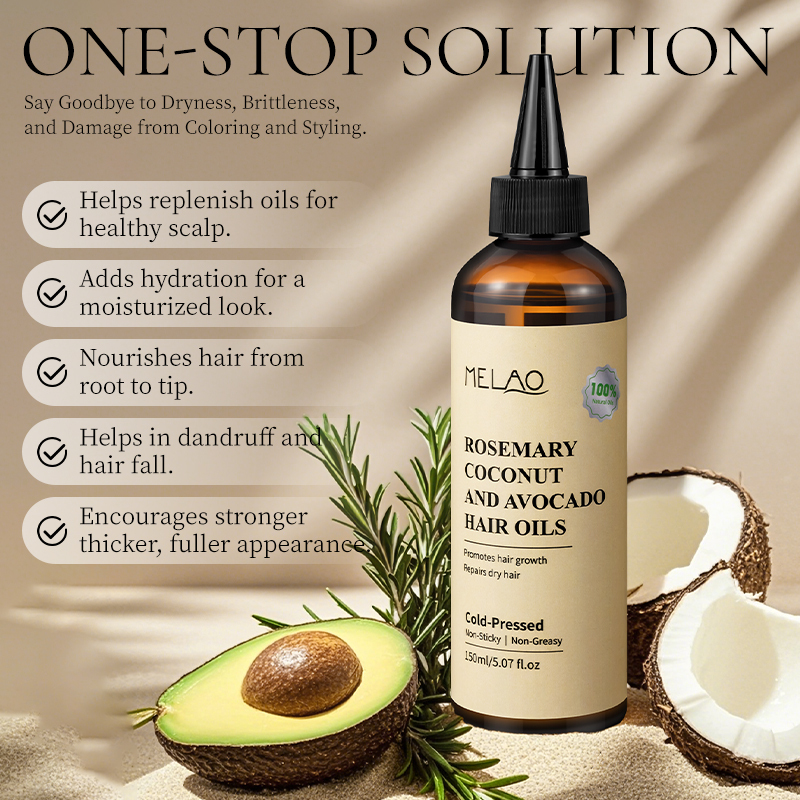 Non Greasy 3-In-1 Rosemary Oil Scalp & Hair Strengthening 100% Pure Natural Rosemary Oil Hair Growth