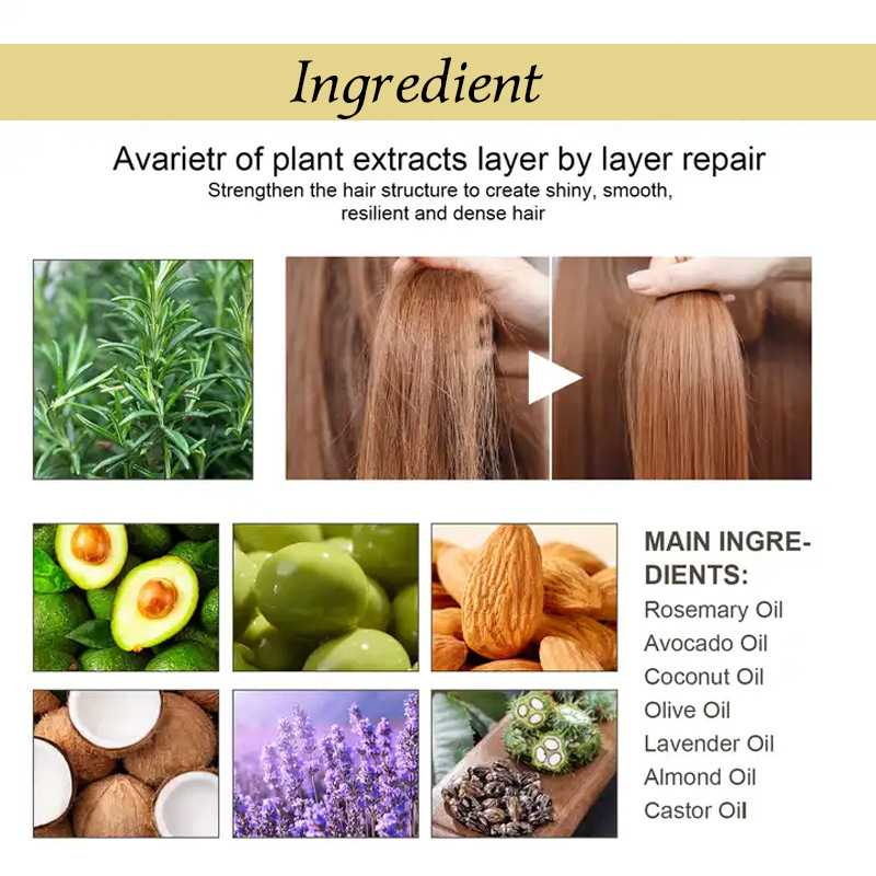 Customized Private Label Natural Organic Growth Hair Oil Anti Hair Loss Treatment for Baldness 60ml Hair Growth Oil