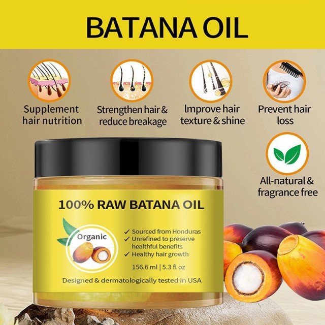 Batana Organic Hair Care Essential Oil Nourishing Keratin Vegan Solid Ointment for Frizz Improvement Smoothing Moisturizing