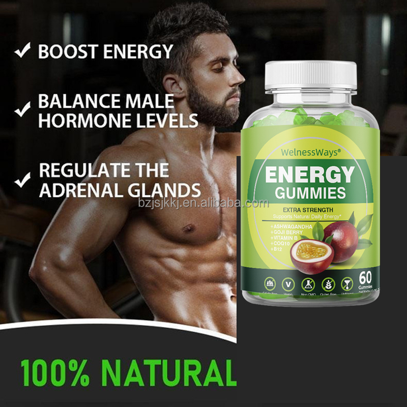WelnessWays Men's Power Energy Gummies Personal Care Booster Male Enhancement Supplement Antioxidant Health Supplements