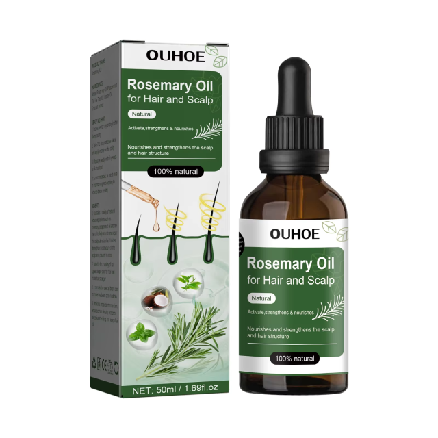 100% Natural Thickening Hair Growth Hair Scalp Care Rosemary Essential Oil for Hair Scalp Activate, Strengthen and Nourish
