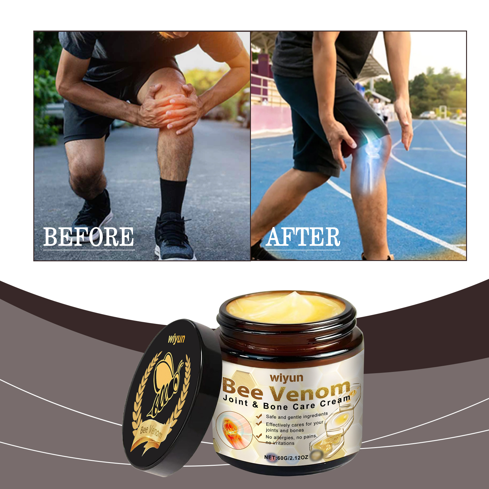Bee Venom Joint Care Cream Gently Relaxes Muscles Improve Joint Mobility Soothes Skin Non-irritating Fresh Smell Body Care Cream