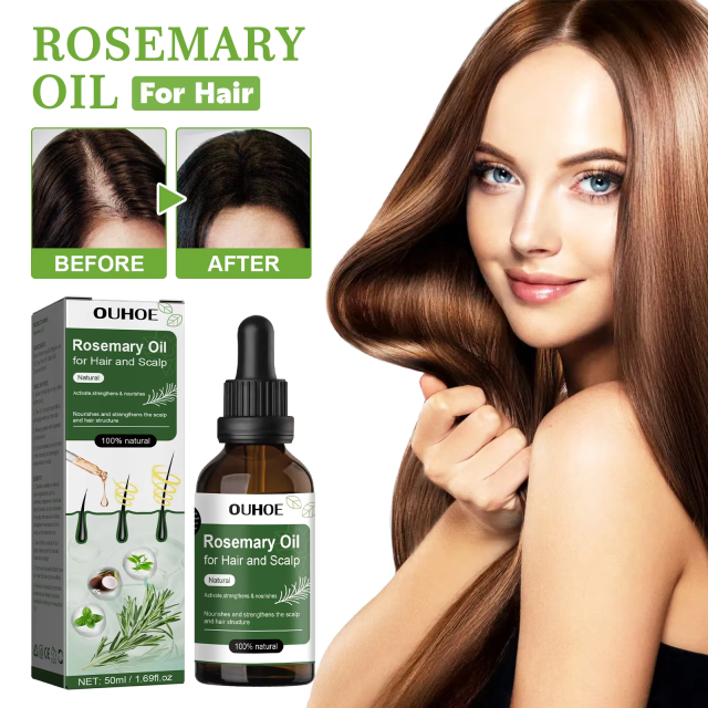 100% Natural Thickening Hair Growth Hair Scalp Care Rosemary Essential Oil for Hair Scalp Activate, Strengthen and Nourish
