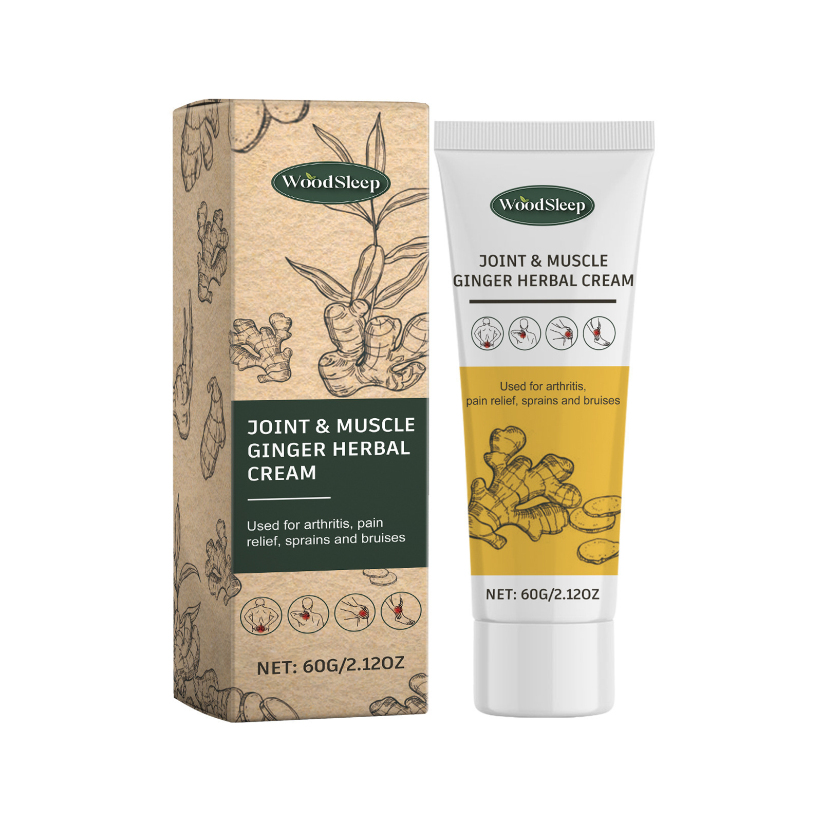 Woodsleep Ginger Herbal Series Relieve Sore Muscles and Swelling Discomfort Body Health Care