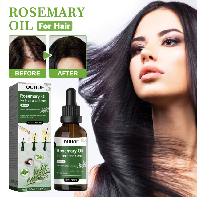 100% Natural Thickening Hair Growth Hair Scalp Care Rosemary Essential Oil for Hair Scalp Activate, Strengthen and Nourish