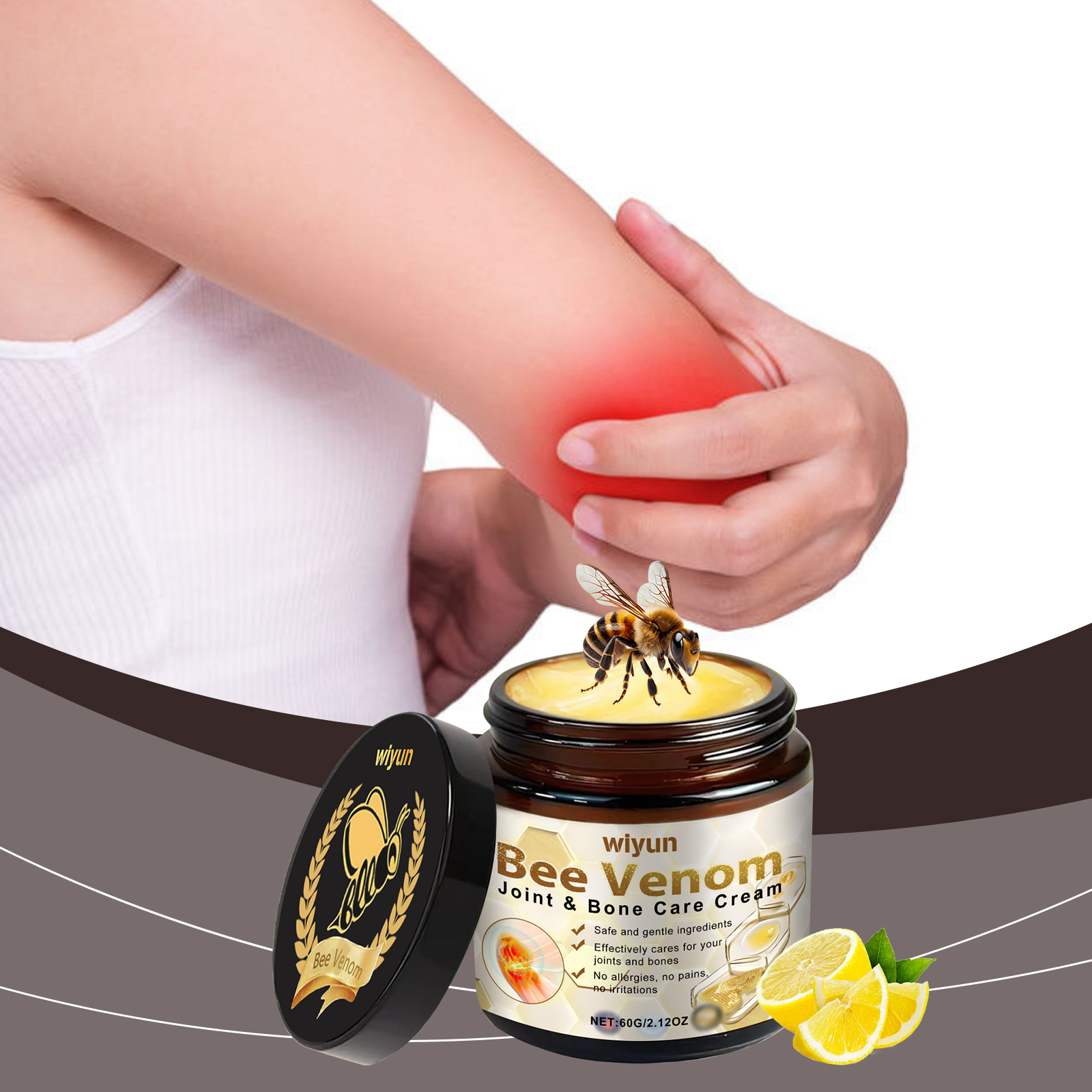 Bee Venom Joint Care Cream Gently Relaxes Muscles Improve Joint Mobility Soothes Skin Non-irritating Fresh Smell Body Care Cream