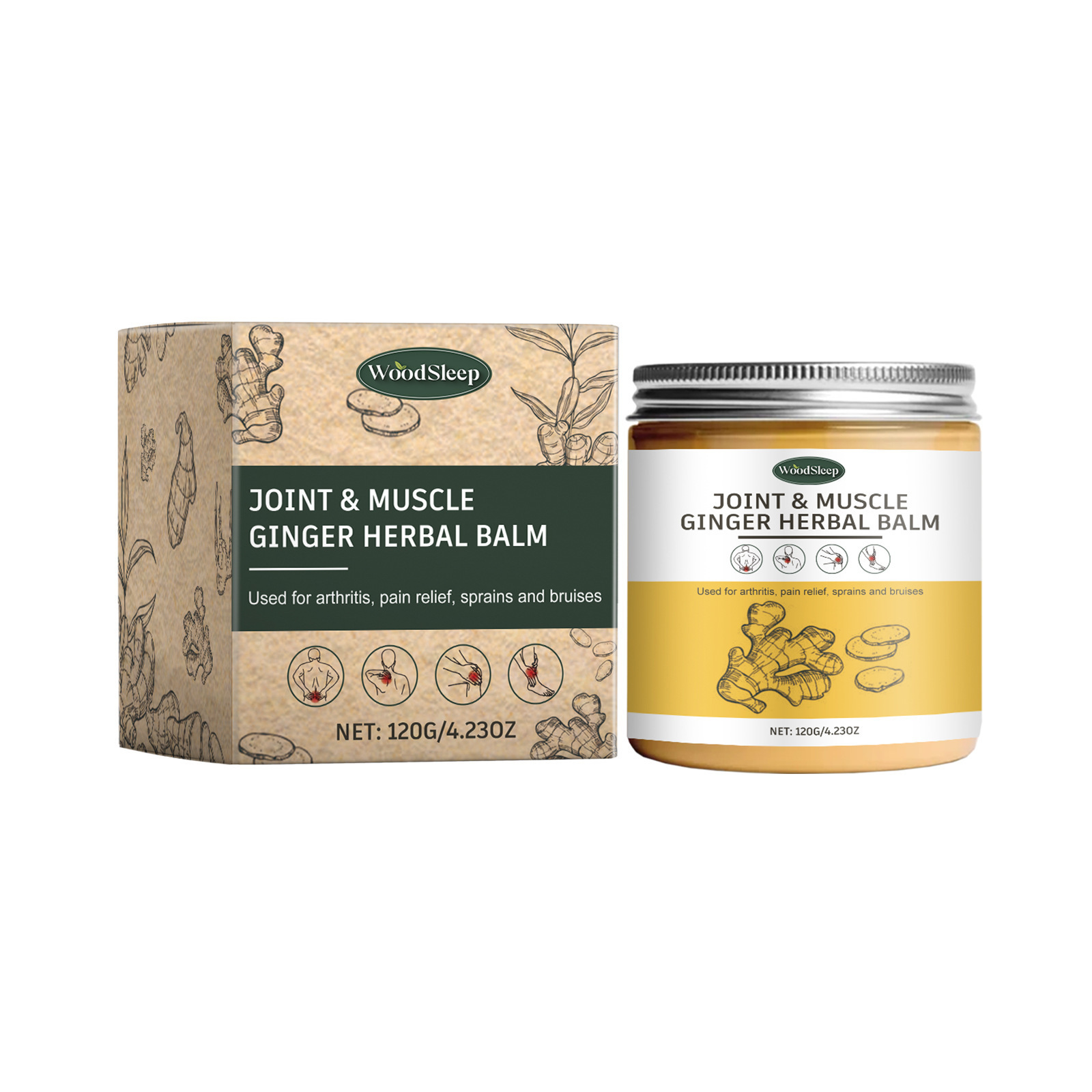 Woodsleep Ginger Herbal Series Relieve Sore Muscles and Swelling Discomfort Body Health Care