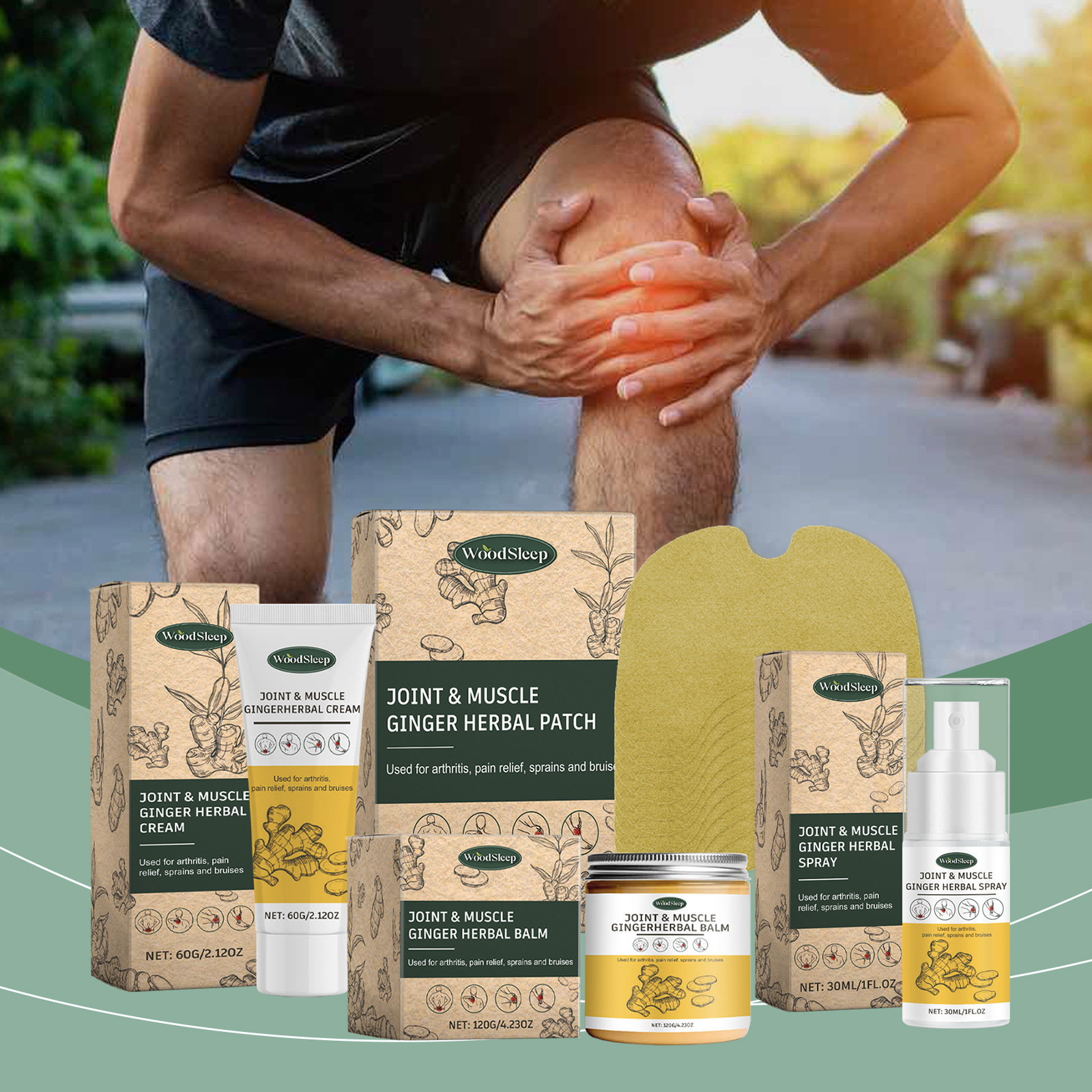 Woodsleep Ginger Herbal Series Relieve Sore Muscles and Swelling Discomfort Body Health Care