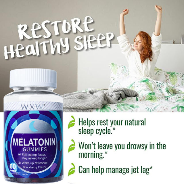 WXW Stock Low Fat&Low Sugar Melatonin Bear Gummies for Sleeping Nighttime Relaxation Gummies for Fall Asleep Naturally