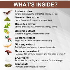 Best Selling Daynee Detox Slim Burn Tummy Instant Coffee Private Label Organic Herbal Slimming Weight Loss Coffee for Women