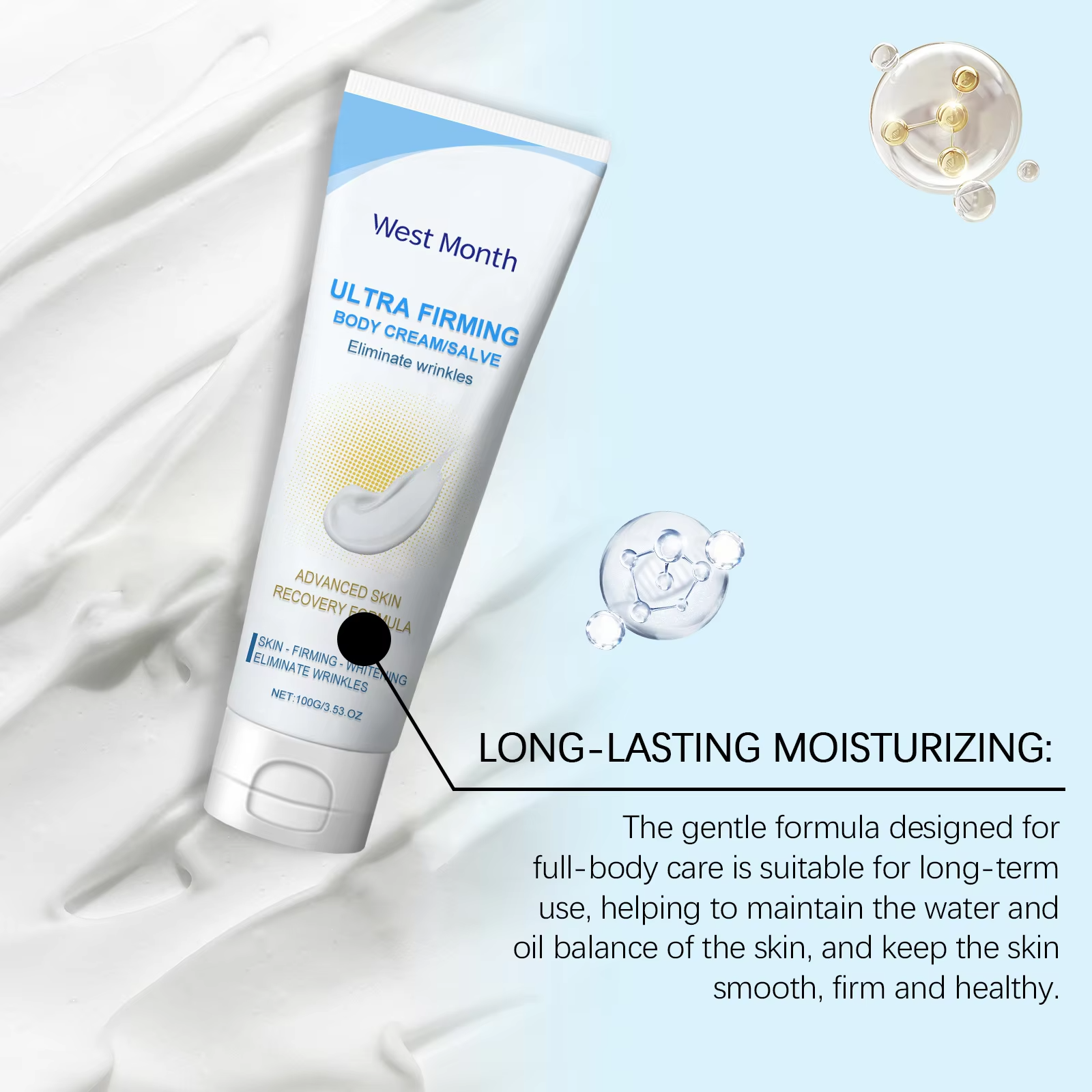 West&Month High Quality Firming Moisturizing and Lightweight Skin Lifting Massage Body Lotion