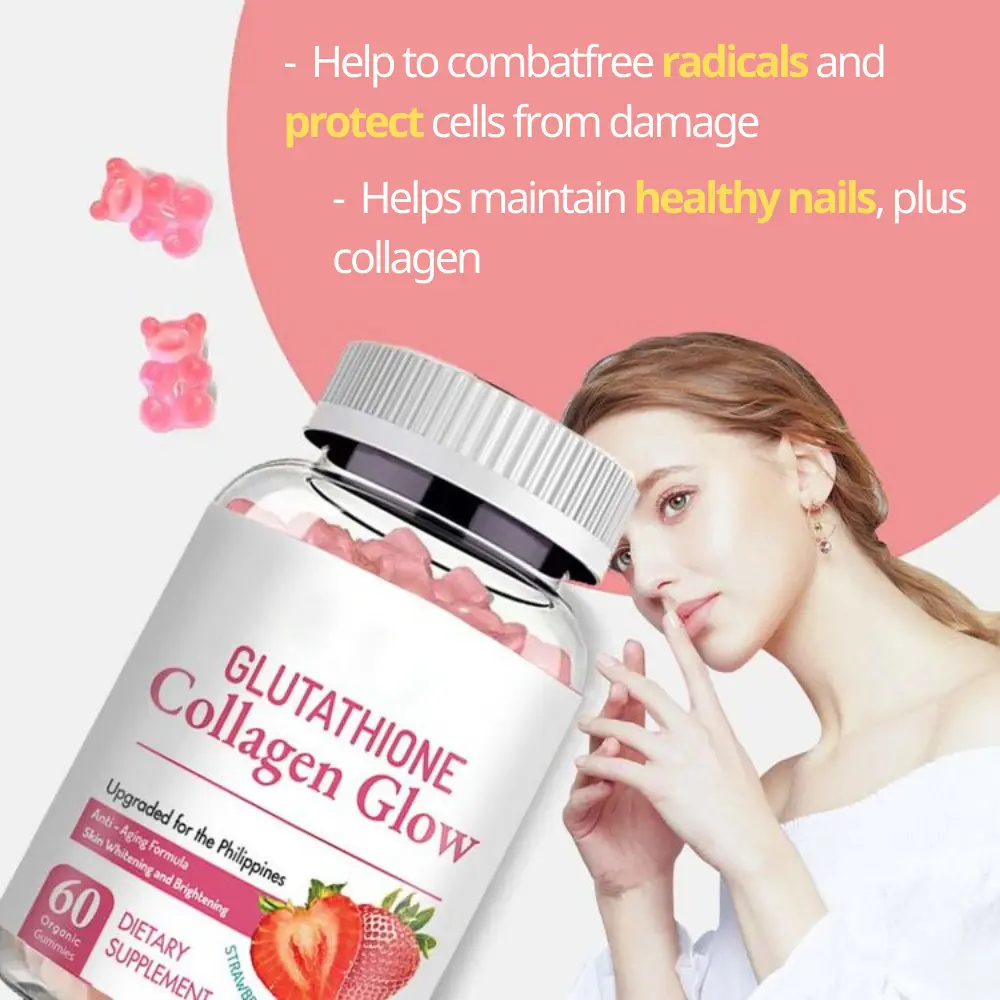 OEM Hot Sales Gluta Gummies L-Glutathione and Multi-Vitamin Supplement for Women's Skin Whiten