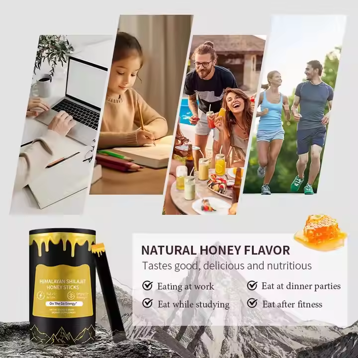 Shilajit Honey Sticks Private Label Nutrient boost Gummies Pack Sachets Other Healthcare Supplement Shilajit Honey Sticks