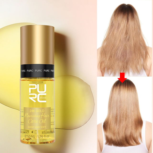Hot Selling 24k Gold Nourishing Hair Care Oil Private Label Long-lasting Moisturizing Smoothing Shiny Soft Repair Hair  Oil