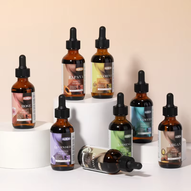 Private Label Herbal Organic Hair Oil 60ml Natural Moroccan Argan Oil for Hair Treatment Scalp Care Anti Hair Loss Serum Oil