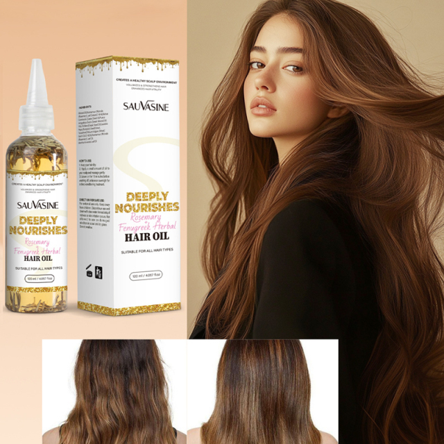 OEM/OBM 120ml Herbal Hair Care Oil Organic Rosemary Fenugreek Keratin Nourishing Moisturizing for hair care
