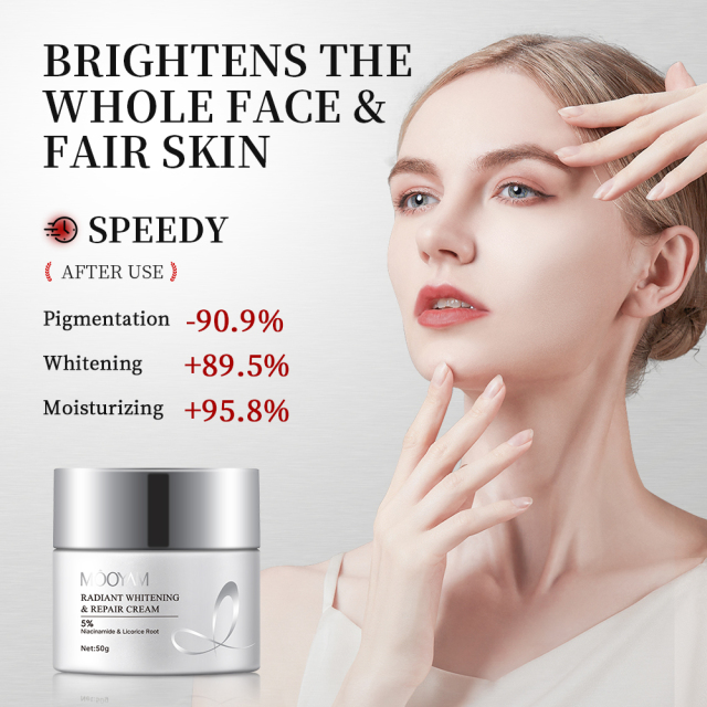 MooYAM Luxury Design Face Repair Cream Private Label OEM Anti-Wrinkle Whitening Facial Cream Niacinamide 50g Vegan Ingredients