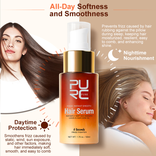 Private Label Instant Soft Smooth Silk Hair Serum Oil Nourishing Smoothing Hair Treatment Oil Organic Hair Oil Serum