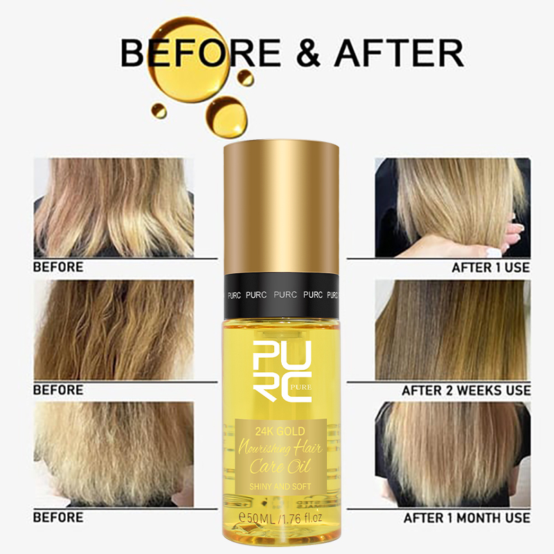 Hot Selling 24k Gold Nourishing Hair Care Oil Private Label Long-lasting Moisturizing Smoothing Shiny Soft Repair Hair  Oil