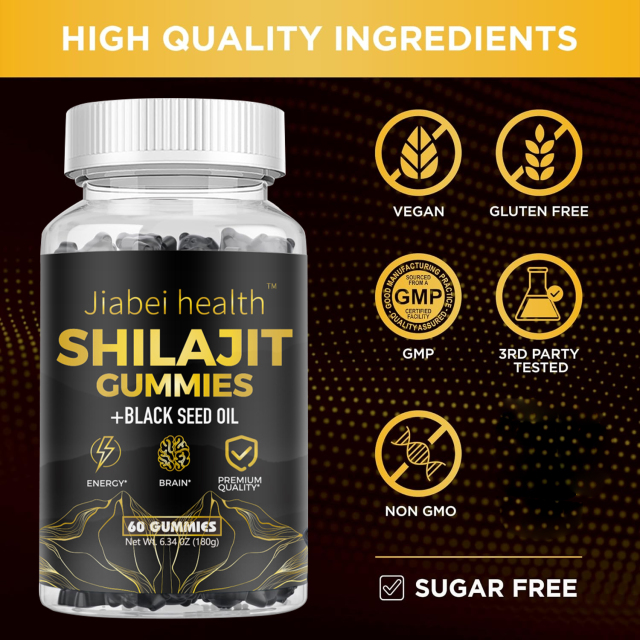 Pure Himalayan Shilajit Gummies for Adults Energy Boost Brain Health Immunity for Men and Women