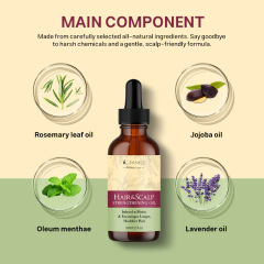Private Label Organic Rosemary Peppermint Hair Growth Oil Natural Scalp Care Massage Hair Oil Smoothing Herbal Hair Regrowth